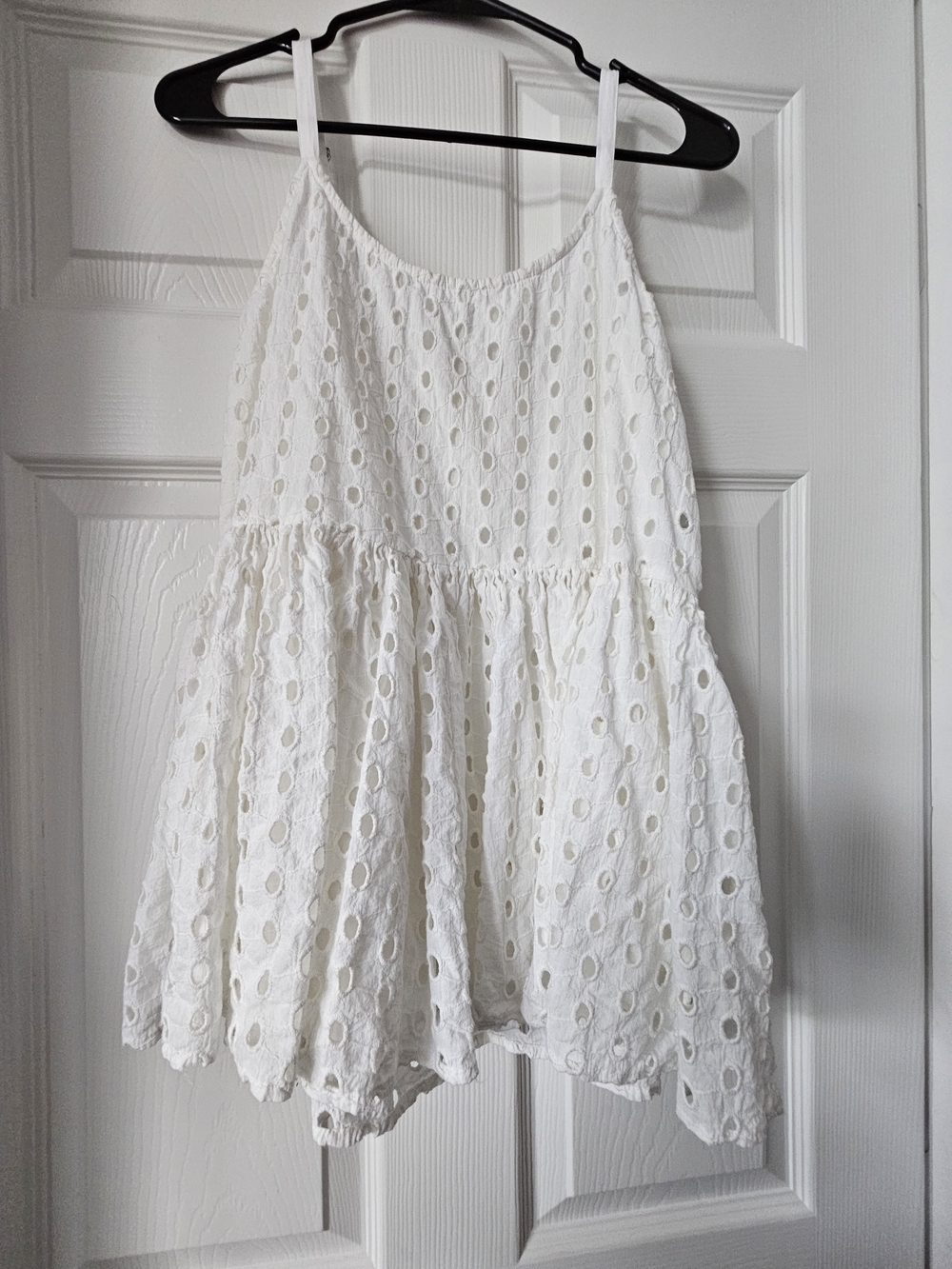 White Eyelet Spaghetti Strap top